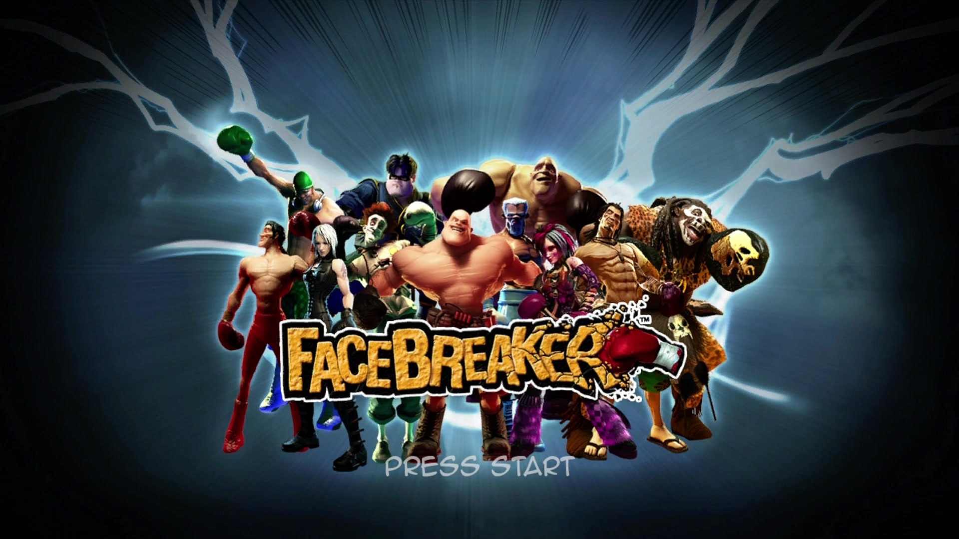 FaceBreaker title screen for Xbox 360